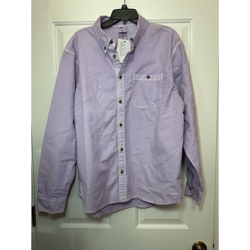Size XL Nike Life Oxford Shirt Button Up LS Cotton HJ7270-515 Lavender Men's NEW